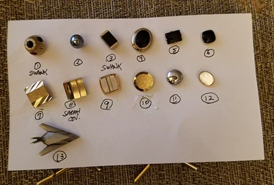 Vintage Tie Tacks with Backs Miscellaneous Styles Lot (13 Items) - Image 1 of 4