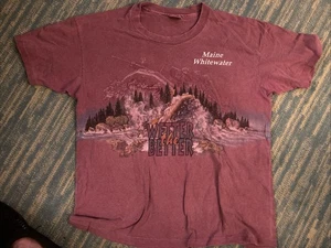 Vintage San Segal Wrap Around Graphic Maine Shirt XL * Wetter The Better Rafting - Bild 1 von 7