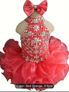 Jenniferwu Baby Girl Pageant Dress Handmade Beaded Dresses Toddler Pageant Girls - Picture 1 of 4