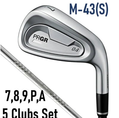 PRGR 04 #7, 8, 9, P, A IRON SET SPEC STEEL Ⅲ Ver.2 M-43 S-FLEX 5 CLUBS SET STIFF - Image 1 of 4