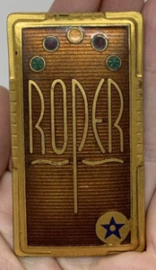 VTG Rare 1947 2.75"X1.5" ROPER Town & Country Triple Oven Enamel Emblem Art Deco - Picture 1 of 7