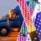 2pc 1.8" Fat 3Ft Whip Lights Rgb Music Chasing Antenna For Freightliner Cascadia