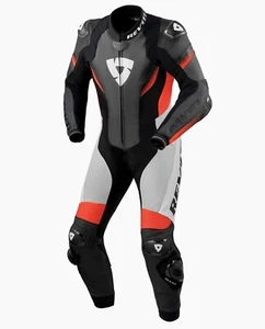 TUTA PELLE INTERA LEATHER SUIT MOTO REV'IT REVIT CONTROL BLACK RED FLUO TG 54 - Imagen 1 de 2