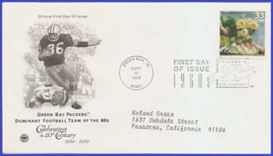 USA4 #3188d ADDR PCS ARTCRAFT FDC 1960s Green Bay Packers - Imagen 1 de 1