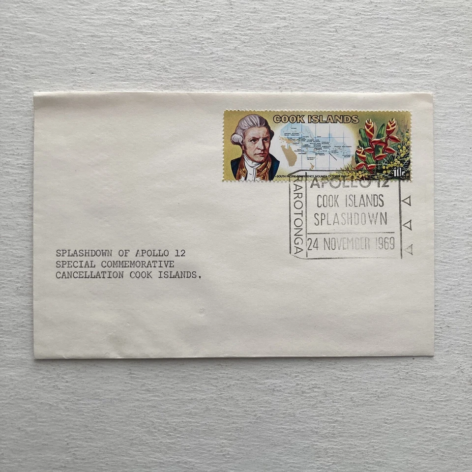 Apollo 12 Splashdown Commemorative Cook Island Cancel 11-24-1969 - Image 1 of 4