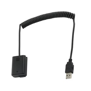 NP-FW50 Dummy Battery Adapter Cable for SONY A6500, A6400, A6300, A6100, A6000 - Picture 1 of 8