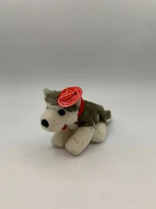 Build a Bear Lil' Bearemy's Kennel Pals 6” Dog Husky Magnetic Scarf Red Gray New - Picture 1 of 11