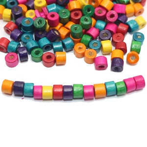 1000 Mixed Color 5X4mm Mini Column Heishi Wood Beads~Wooden Spacer Beads - Picture 1 of 10