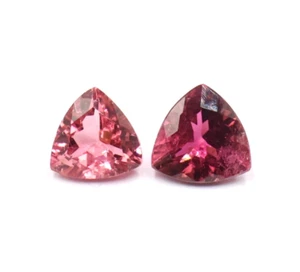 Natural Tourmaline Trillion Cut 2 Pcs 1.60 Ct October Birthstone 6 mm to 6.5 mm - Picture 1 of 6