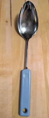 Vintage Ekco USA Solid Serving Spoon Blue Plastic Handle, 11-3/4" - Image 1 of 4