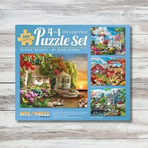 4 in 1Puzzle Set Heaven on Earth Bits And Pieces 300 Large Pieces - Picture 1 of 1