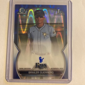 2023 BOWMAN CHROME BRAILER GUERRERO BLUE RAYWAVE REFRACTOR AUTO /150 RAYS BK3
