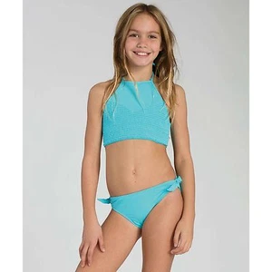 BILLABONG GIRLS SOL SEARCHER HALTER TWO PIECE SWIMSUIT BIKINI BLUE SZ 4 NEW $49 - Picture 1 of 3