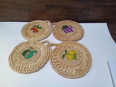 FOUR(4) WICKER  TRIVETS - Image 1 of 4