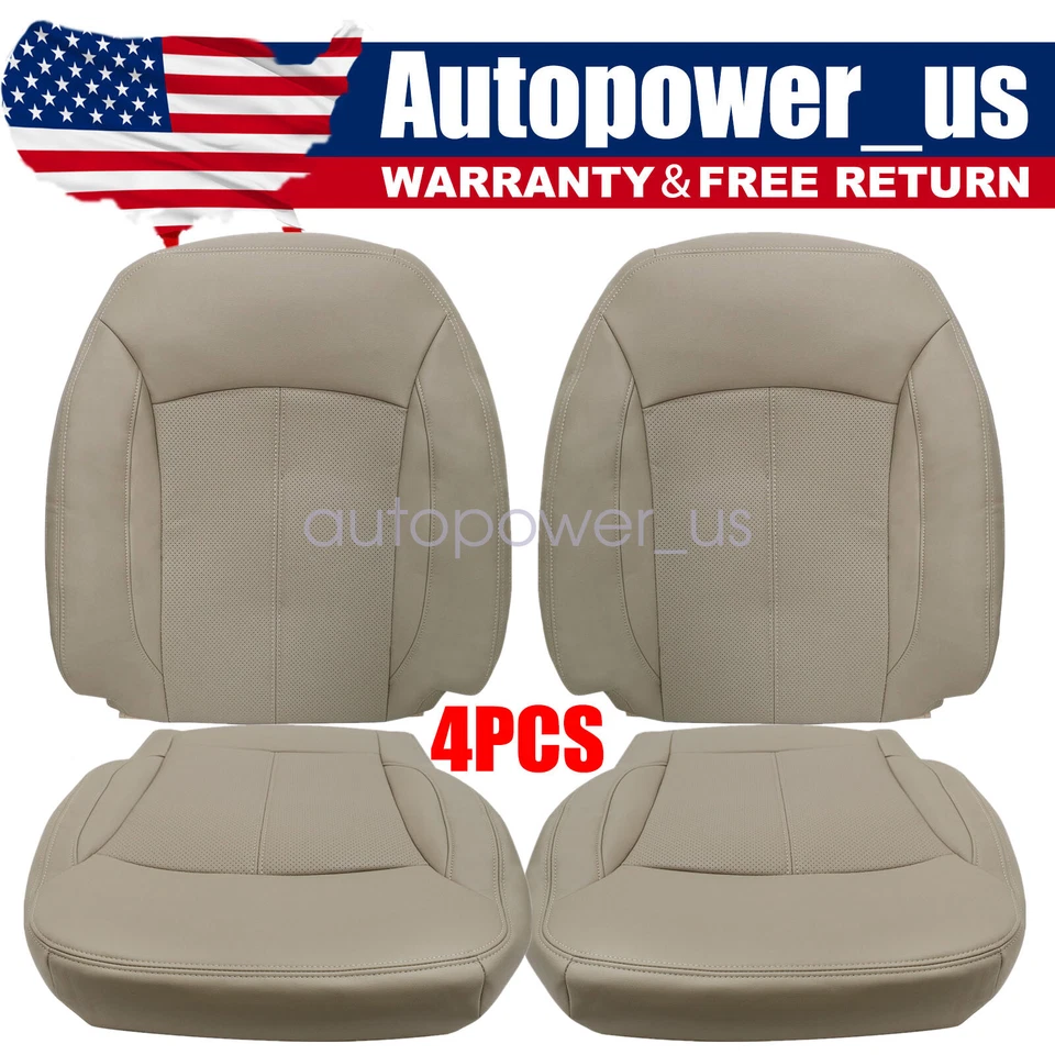 For 2010-2013 Buick LaCrosse Driver&Passenger Bottom-Top Seat Cover Leather Tan - Imagem 1 de 4