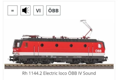 Piko OBB Rh 1144 Electric Locomotive 51632 HO Scale DCC SOUND - Image 1 of 4