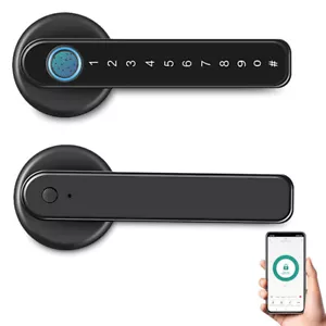 Aoresac 6in1 Smart Door Knob Fingerprint Passcode Keypad Entry Door Handle B4I4 - Picture 1 of 11