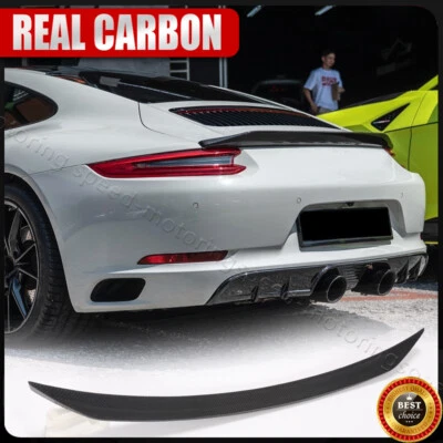Alerón tapa maletero trasero carbono real para Porsche 911 991 12-19 Carrera Turbo Foto 1 de 4