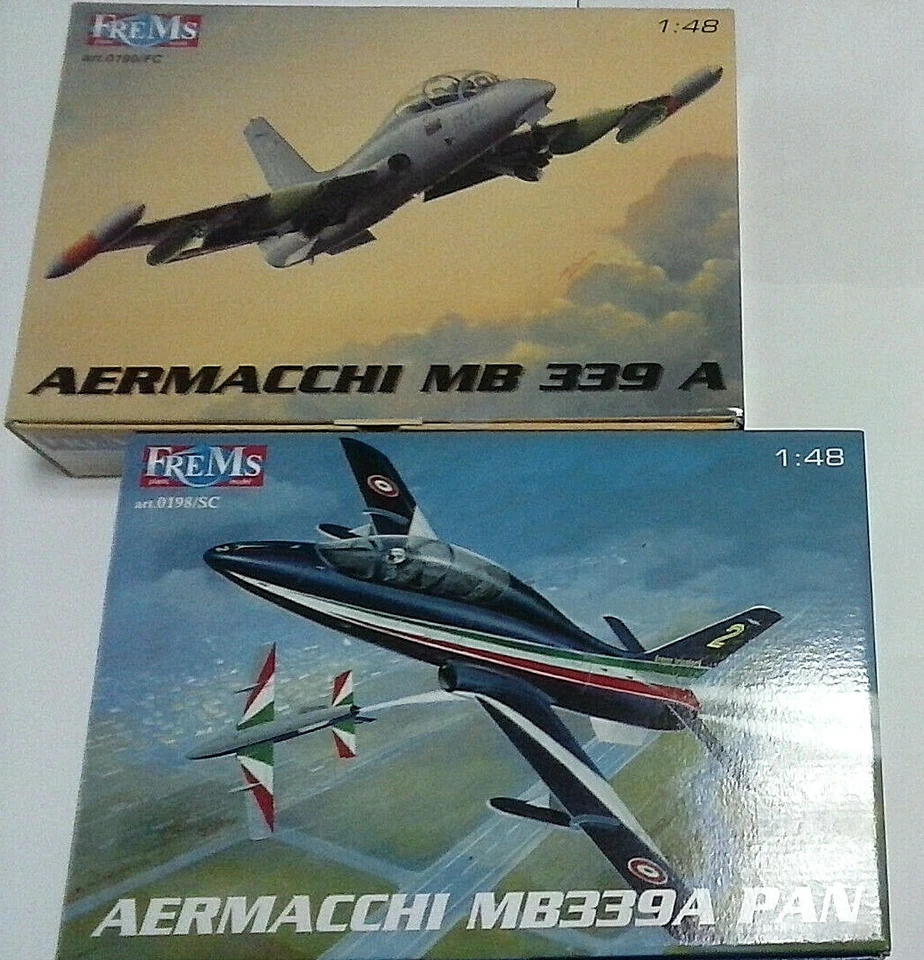 FREMS 1:48 SET KIT 2 AEREI   AERMACCHI MB 339 A  E  MB339A PAN  0199/FC  0198/SC - Immagine 1 di 1