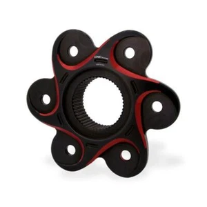 Flangia portacorona nera/rossa CNC Racing Ducati Panigale V4R 2019-2024 - Picture 1 of 5