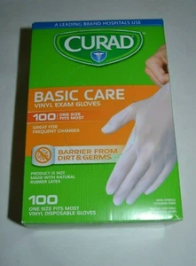 GUANTES DE EXAMEN CURAD 100 VINILO TALLA ÚNICA PARA LA MAYORÍA DE LOS GUANTES DESECHABLES - Imagen 1 de 2