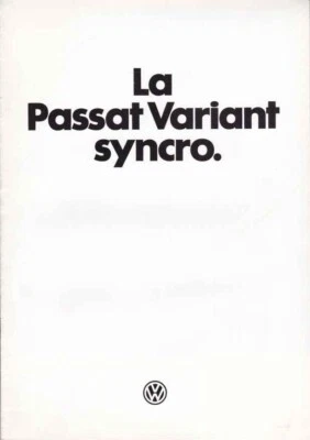 Catalogue Brochure VW Passat Syncro 03/1985 Belgique en français - Photo 1/2