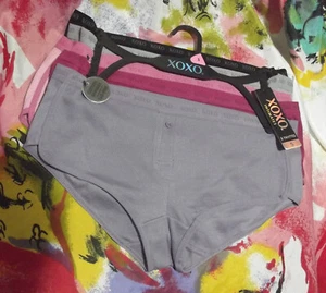 5 XOXO INTIMATES XO4646 5PKC SIGNATURE WAIST RIBBED COTTON BOYSHORT PANTIES S - Picture 1 of 2