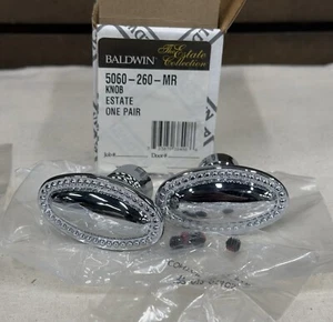 Baldwin Estate 5060 Beaded Knob Pair in 260 Polished Chrome 5060-260-MR New - Picture 1 of 14
