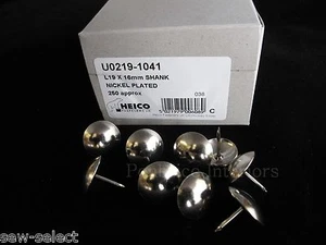250 GROSSE 19 mm POLSTERNÄGEL Silber Nickel Chrom gewölbter Kopf Big Pin Bolzen - Bild 1 von 1