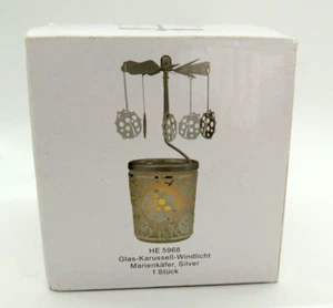 Ladybug Carousel Rotary Candle Holder Spinning Glas-Karussell Windlicht NEW - Picture 1 of 11