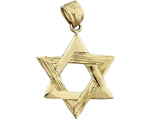 Colgante Estrella de David Judía Oro 14K 18MM - Imagen 1 de 6