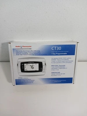 Radio Thermostat CT30 7 Day Programmable Touch Screen Thermostat NEW/ Open Box - Image 1 of 3