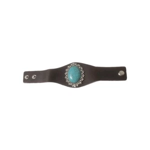 Turquoise Leather Cuff Bracelet  - Picture 1 of 4