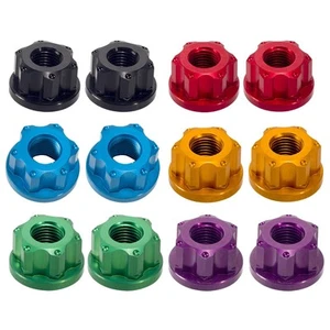 2Pcs Bike Wheel Hub Axle Nuts Aluminum Alloy Replacement M9 Bicycle Hub Nuts - Picture 1 of 43