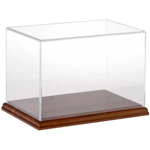 Plymor Clear Acrylic Display Case with Hardwood Base, 9" W x 6" D x 6" H - Picture 1 of 2
