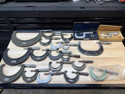 Gran lote de 20 micrómetros. Starrett Lufkin marrón y Sharpe Vis Foto 1 de 4