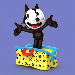 Fellix the cat  Fan Art Hand Painted 3d Printed Action Figure Collectible Gift - Picture 1 of 5