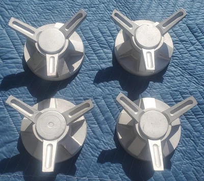 LOOK 70s 80s NOS Halibrand Style Aluminum Knockoff Center Cap Setup w Spinners - Image 1 of 4