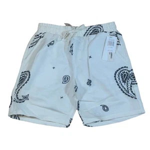 Malibu By Drill Clothing Shorts Men’s Small Ivory Textured Linen Look Fabric - Picture 1 of 11