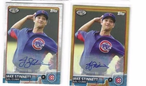 2 2015 TOOS DEBUT AUTOGRAPH JAKE STINNETT 1 BASE AUTO 1  GOLD AUTO 48/50 CUBS - Picture 1 of 1