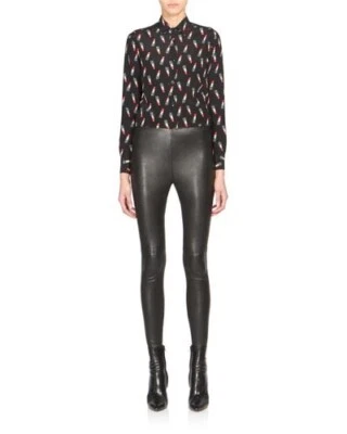 Nova com etiquetas: Leggings de couro de cordeiro Saint Laurent tamanho: F 34 - Imagem 1 de 4