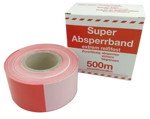 Folien-Absperrband rot-weiß 80mmx500m Markierungsband Flatterband Warnband - Bild 1 von 3