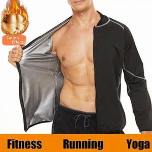 Mens Workout Tops Gym Body Shaper Shirt Help Sweating Sauna T-Shirt Tank Top - Picture 1 of 17