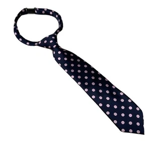 Retreez Junior Boys Necktie Blue Neck Strap Pink Dot Geometric Size 2-4 Years - Picture 1 of 10