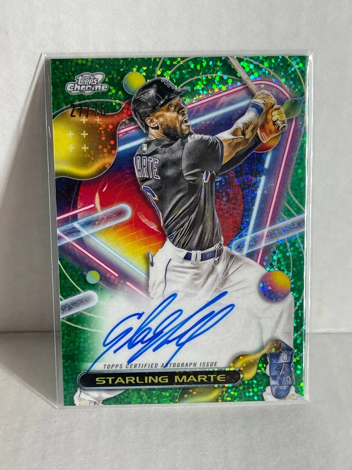 2023 Topps Cosmic Chrome Variation Auto Refractor Green Space Dust Staling Marte - Image 1 of 1
