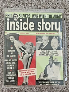 INSIDE STORY MAG AUGUST 1956 SKELTON, HARLOW, FABRAY, TRUMAN, GLEASON-FREE SHIP - Picture 1 of 12