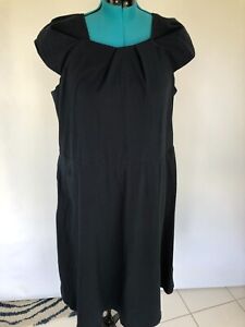 Eshakti Custom Women's Stretch Heavy Jersey Sheath Dress Navy Blue SIZE 20