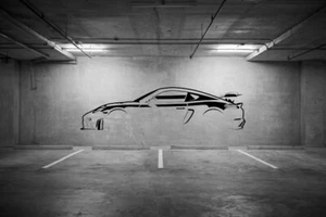 Silhoutte of a 718 GT4RS Garage Art Wall Decals - Picture 1 of 1