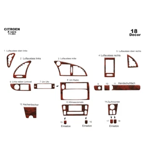 Kit de cubierta de tablero interior madera para Citroen Xsara 1999 18 piezas - Imagen 1 de 13