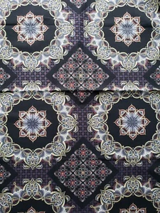 Benartex Fabric Gotham Geometric 2551 Black 1 Yd X 43" Cotton - Picture 1 of 4